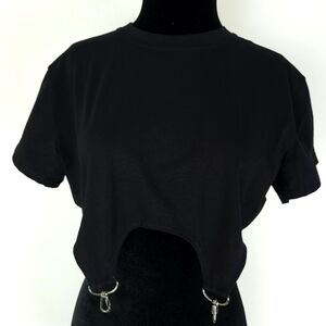 Adika Boxy Crop Top with clasps NWT Large